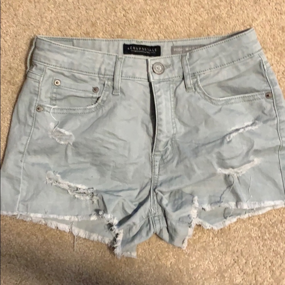 Aeropostale green jean shorts